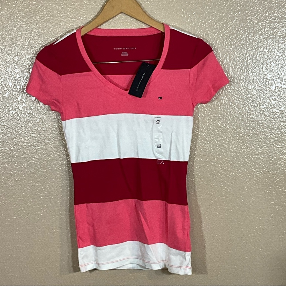 Tommy Hilfiger Pink Stripped Tshirt